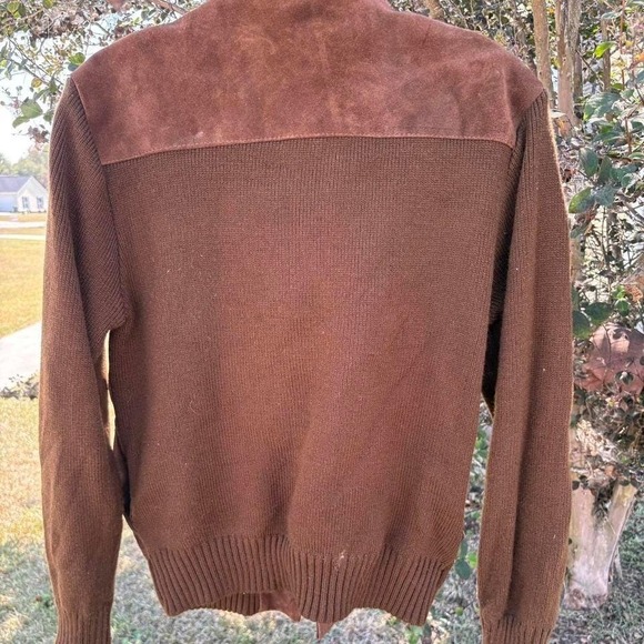 Vintage Suede & Corduroy Coat Heritage Motifs English Countryside Overcoat Sz M - Picture 6 of 7